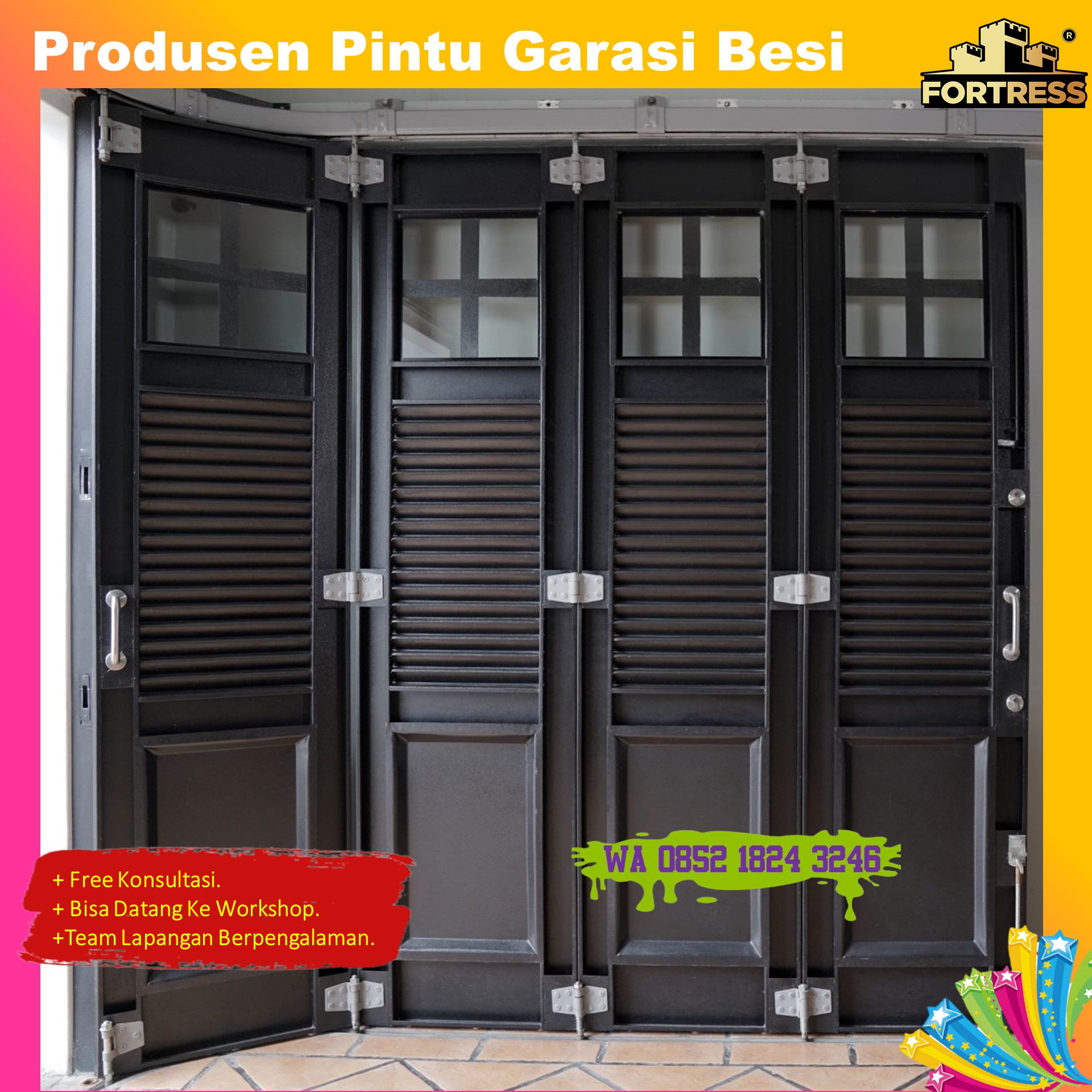 Ready Stock Wa Jual Pintu Garasi Sliding Besi Untuk